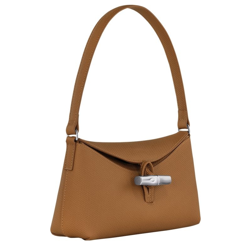 Beige Women's Longchamp Roseau S Hobo Bag | 3487-EXSRW