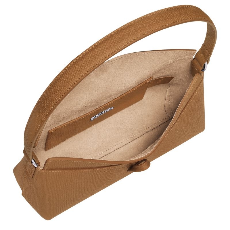 Beige Women's Longchamp Roseau S Hobo Bag | 3487-EXSRW