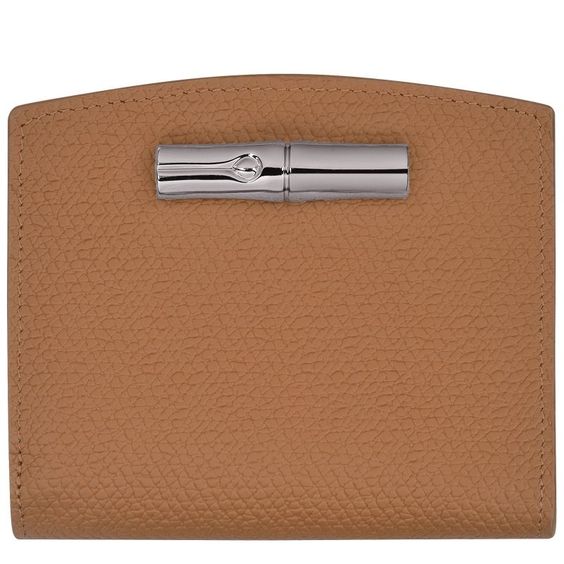 Beige Women\'s Longchamp Roseau Wallet | 6175-FOWMK