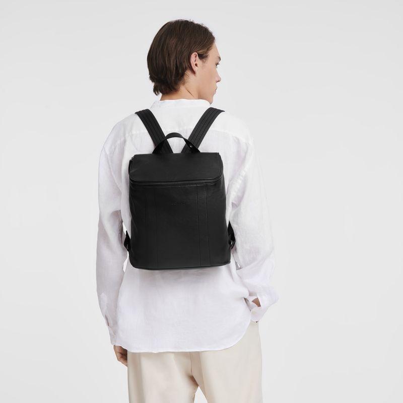 Black Men's Longchamp 3D M Backpacks | 9021-ZFXNC