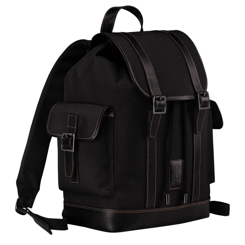 Black Men's Longchamp Boxford Backpacks | 0716-HABJY