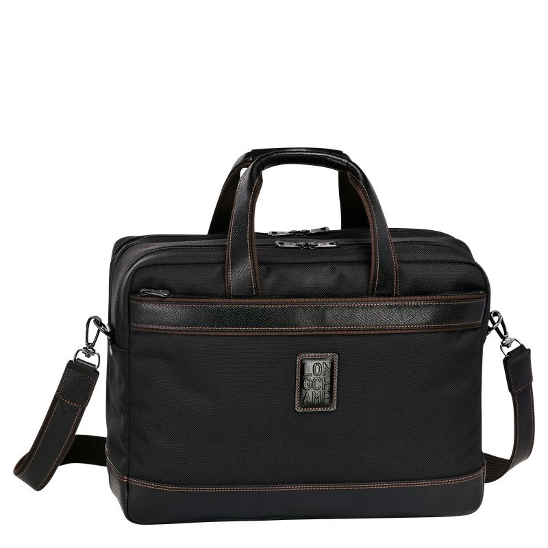 Black Men\'s Longchamp Boxford L Briefcase | 7915-BZOGT