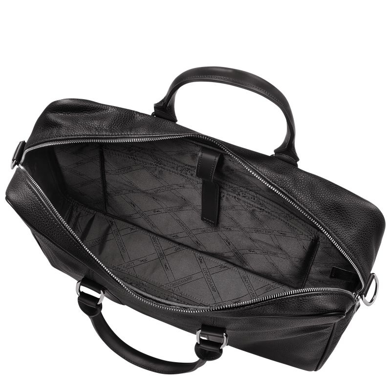 Black Men's Longchamp Le Foulonné M Briefcase | 3761-TVDNE