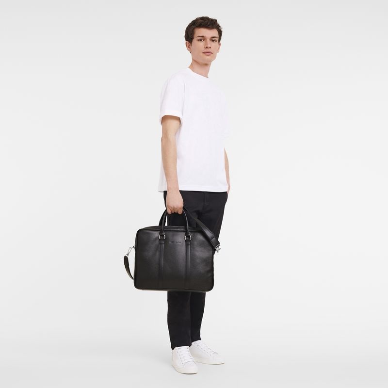 Black Men's Longchamp Le Foulonné S Briefcase | 8176-SLBUM