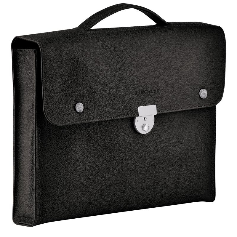 Black Men's Longchamp Le Foulonné S Briefcase | 0783-LWNFX