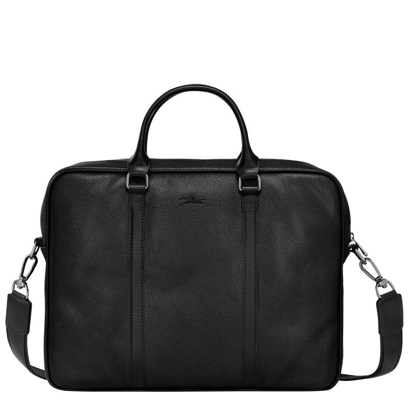 Black Men's Longchamp Le Foulonné XS Briefcase | 8140-SIDKJ