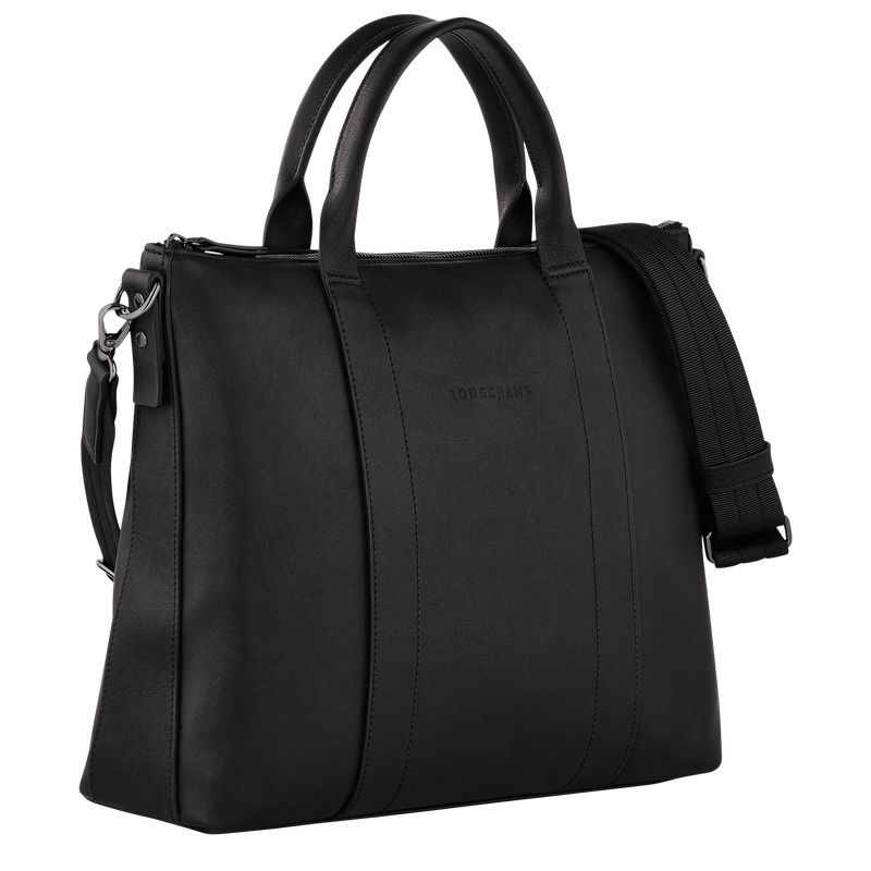 Black Women's Longchamp 3D Briefcase | 7063-ULVRW