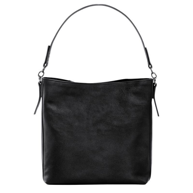 Black Women's Longchamp 3D M Hobo Bag | 3647-VPBXN