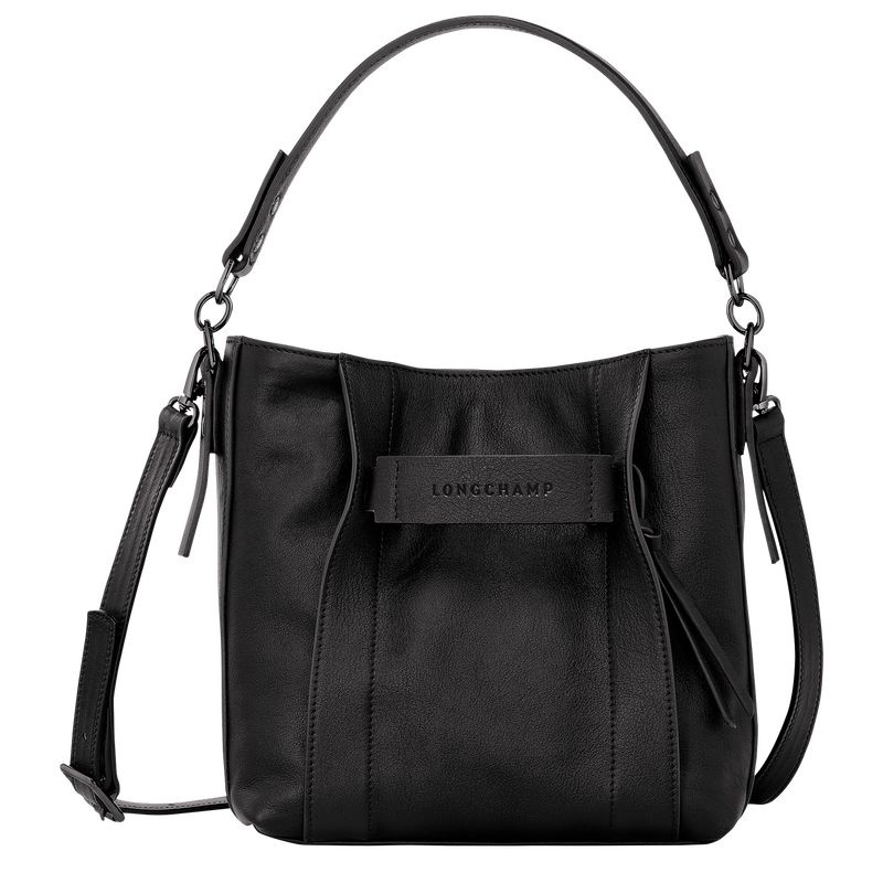 Black Women\'s Longchamp 3D S Crossbody Bags | 7582-IBUMC