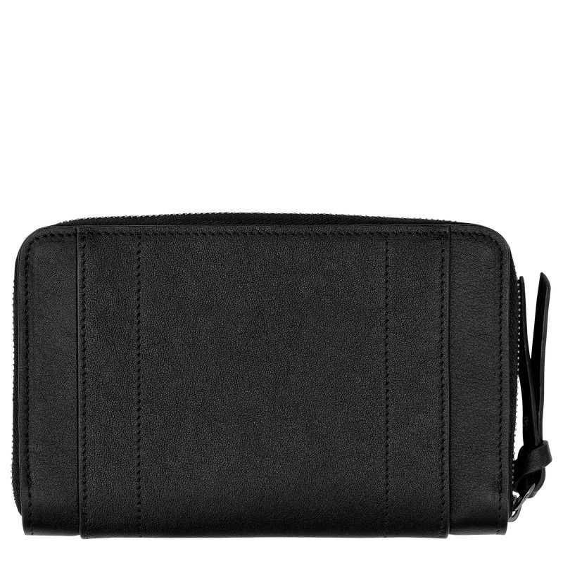 Black Women's Longchamp 3D Wallet | 3618-QMAFB