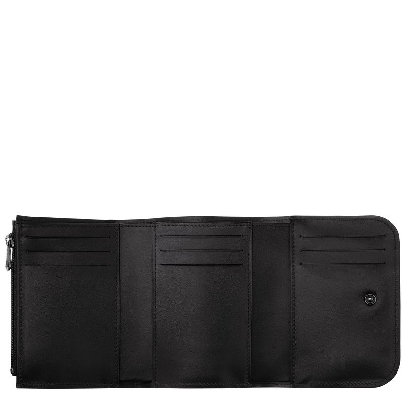 Black Women's Longchamp Box-Trot Wallet | 2304-DNOLR