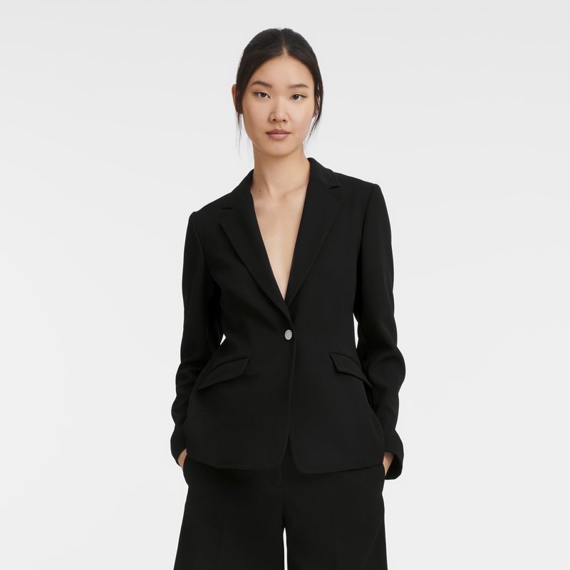 Black Women's Longchamp Jackets | 8923-RMCXZ