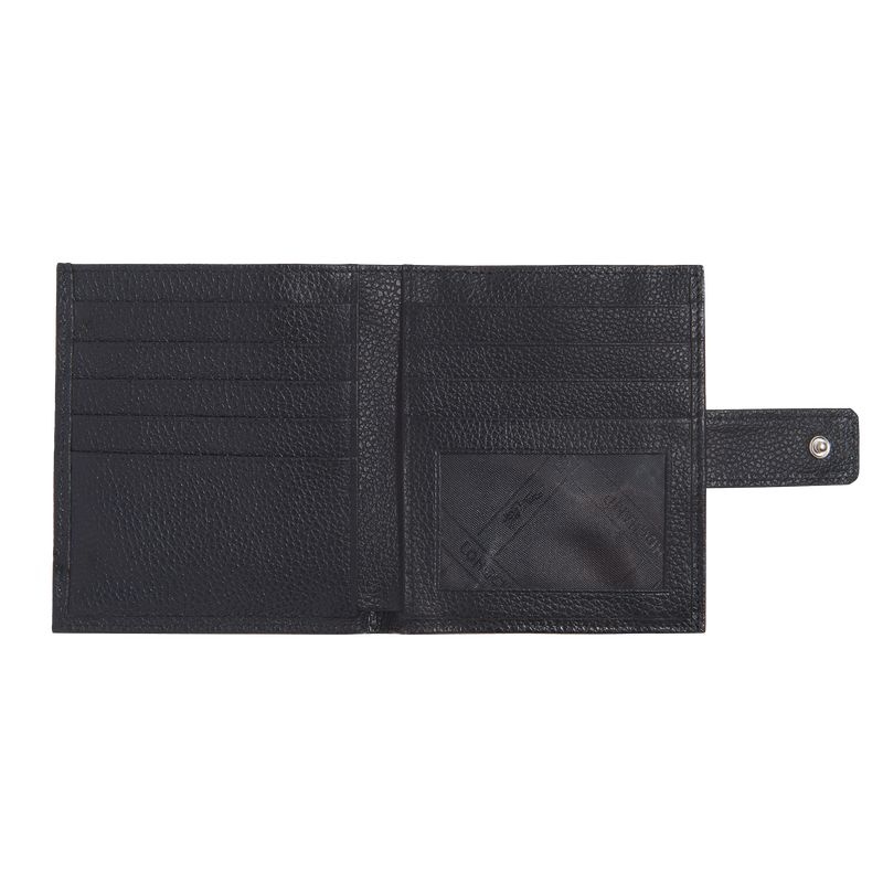 Black Women's Longchamp Le Foulonné Compact Wallet | 4673-LTKOZ