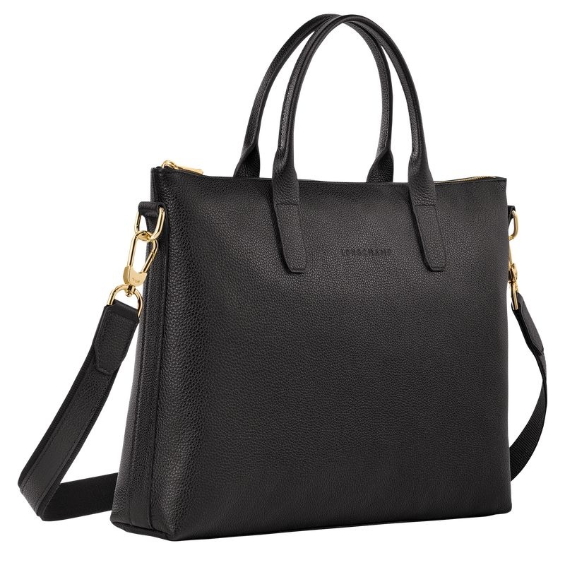 Black Women's Longchamp Le Foulonné S Briefcase | 8140-OBAZF