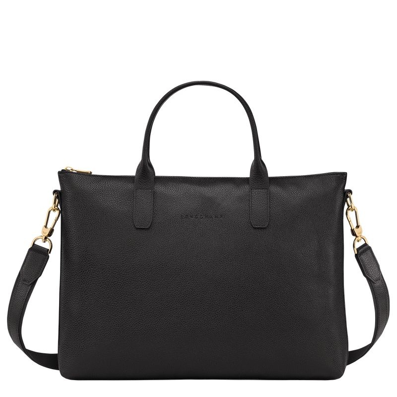 Black Women\'s Longchamp Le Foulonné S Briefcase | 8140-OBAZF