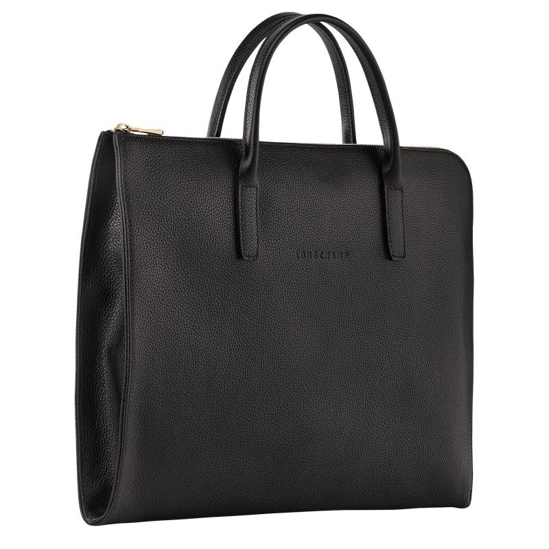 Black Women's Longchamp Le Foulonné S Briefcase | 4876-HTLEJ