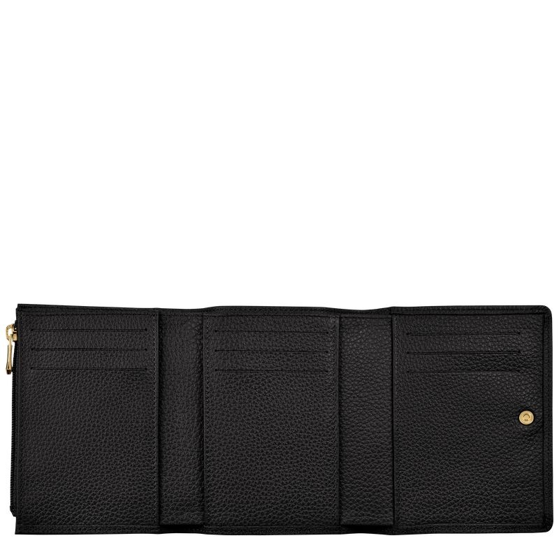 Black Women's Longchamp Le Foulonné Wallet | 3016-OQKHP