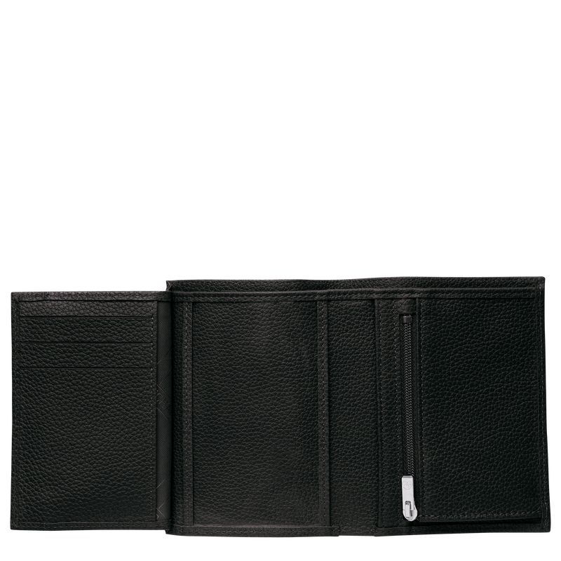 Black Women's Longchamp Le Foulonné Wallet | 3471-RNBUZ