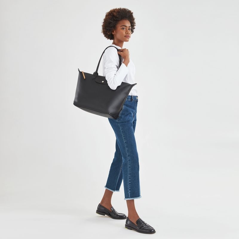 Black Women's Longchamp Le Pliage City L Tote Bags | 0957-CNEHZ