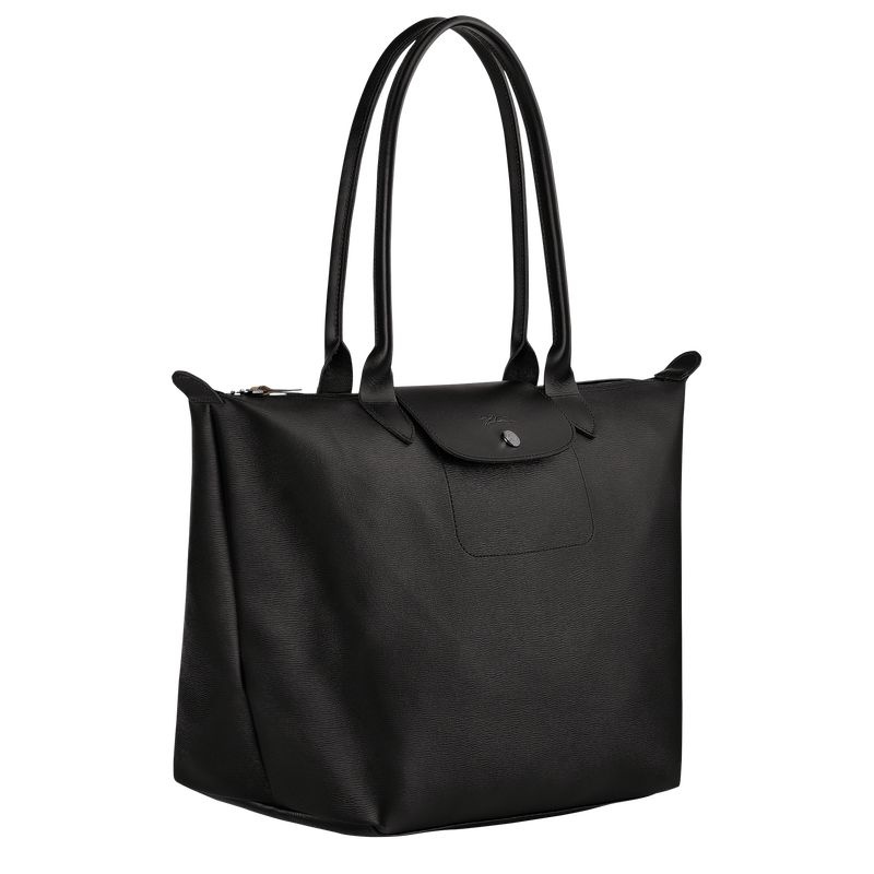 Black Women's Longchamp Le Pliage City L Tote Bags | 0957-CNEHZ