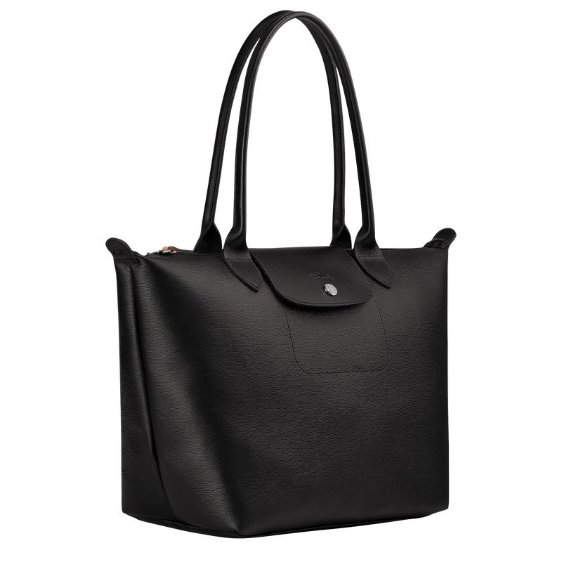 Black Women's Longchamp Le Pliage City M Tote Bags | 2510-HJNYK