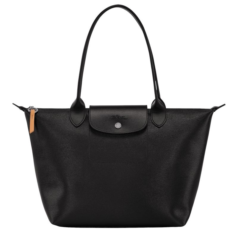 Black Women\'s Longchamp Le Pliage City M Tote Bags | 2510-HJNYK