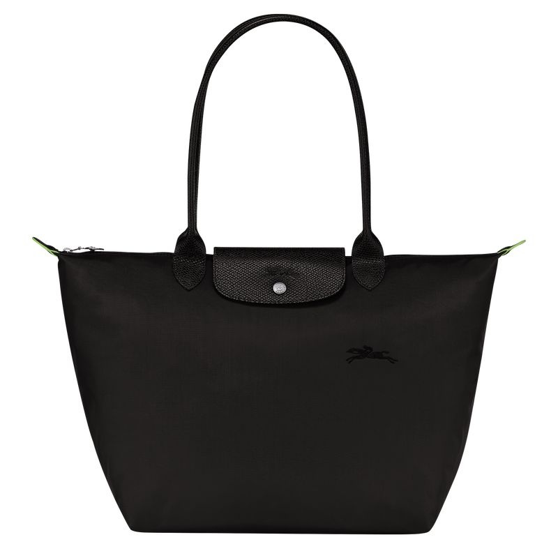 Black Women\'s Longchamp Le Pliage Green L Tote Bags | 8912-BXDIL