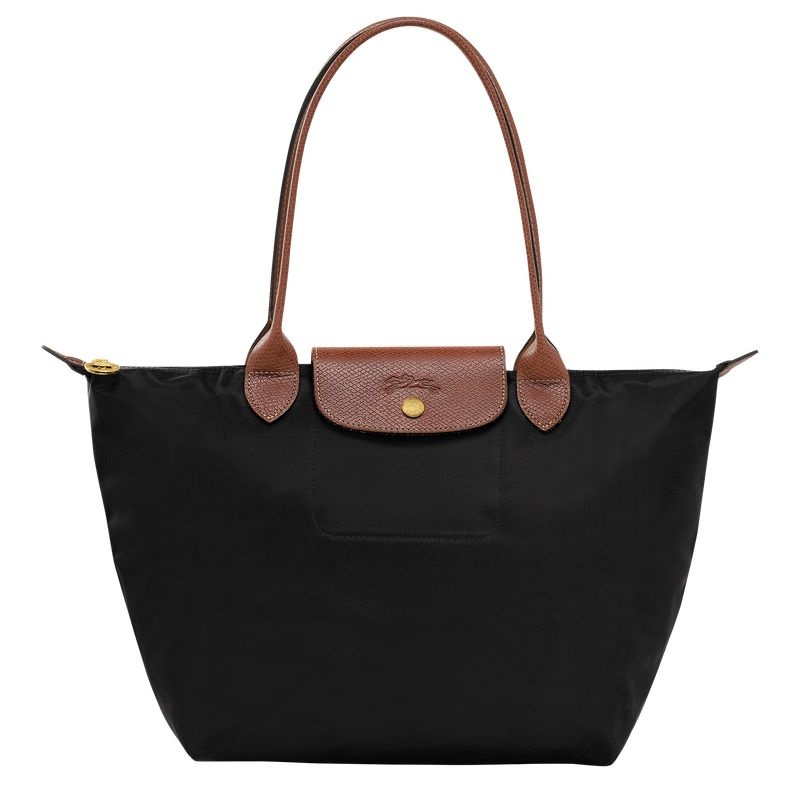 Black Women\'s Longchamp Le Pliage Original M Tote Bags | 9368-OHEFN