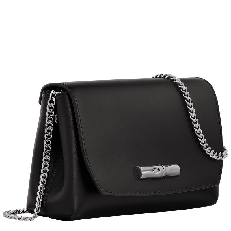 Black Women's Longchamp Roseau Clutch Bag | 3046-DMTSV