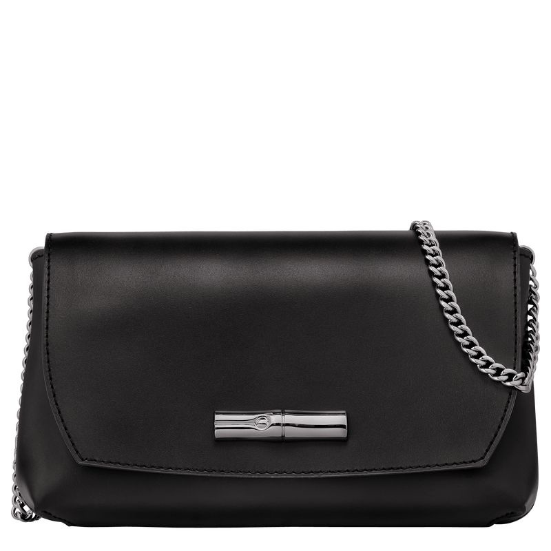 Black Women\'s Longchamp Roseau Clutch Bag | 3046-DMTSV