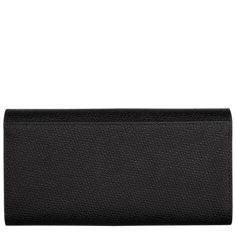 Black Women's Longchamp Roseau Continental Wallet | 5819-PHDGR