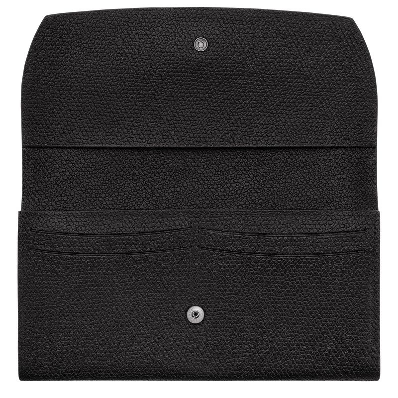 Black Women's Longchamp Roseau Continental Wallet | 5819-PHDGR