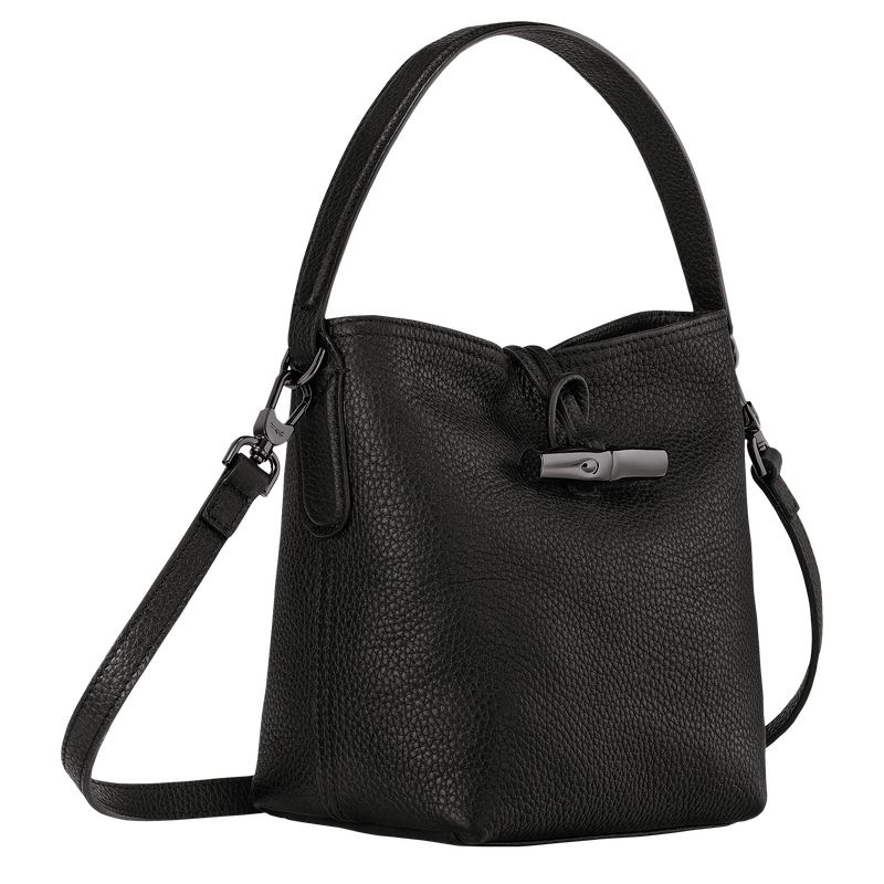 Black Women's Longchamp Roseau Essential XS Bucket Bags | 5297-PFENR