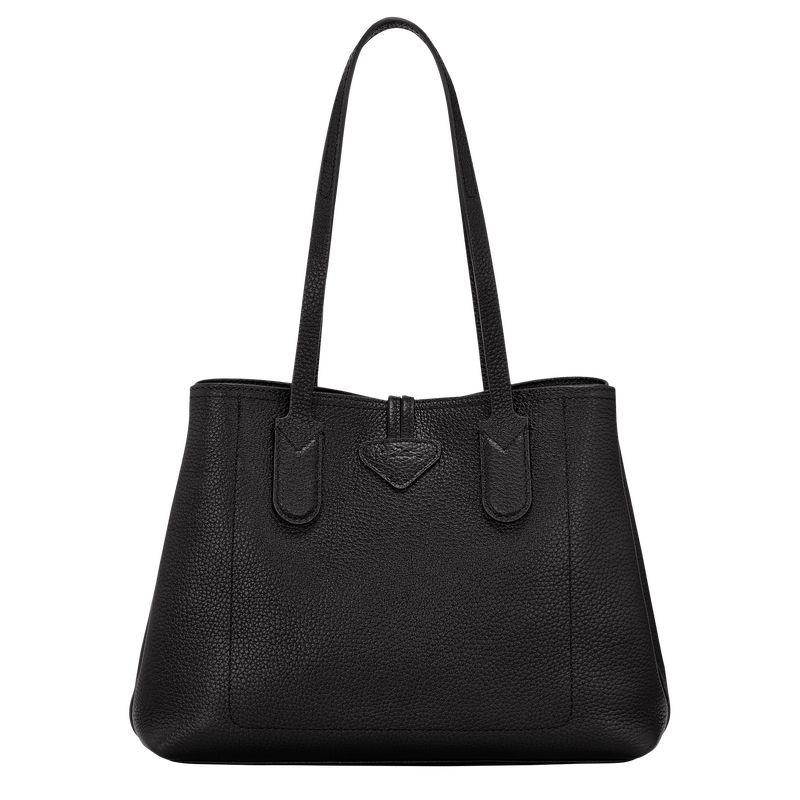 Black Women's Longchamp Roseau Essential M Tote Bags | 3816-APIQT