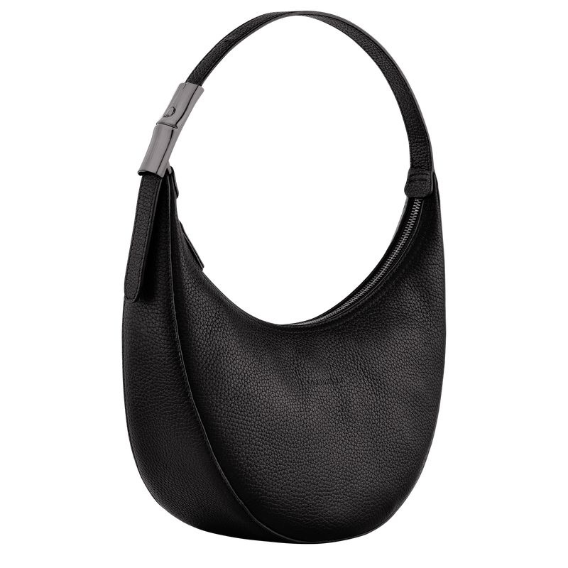 Black Women's Longchamp Roseau Essential M Hobo Bag | 1387-WCPLB