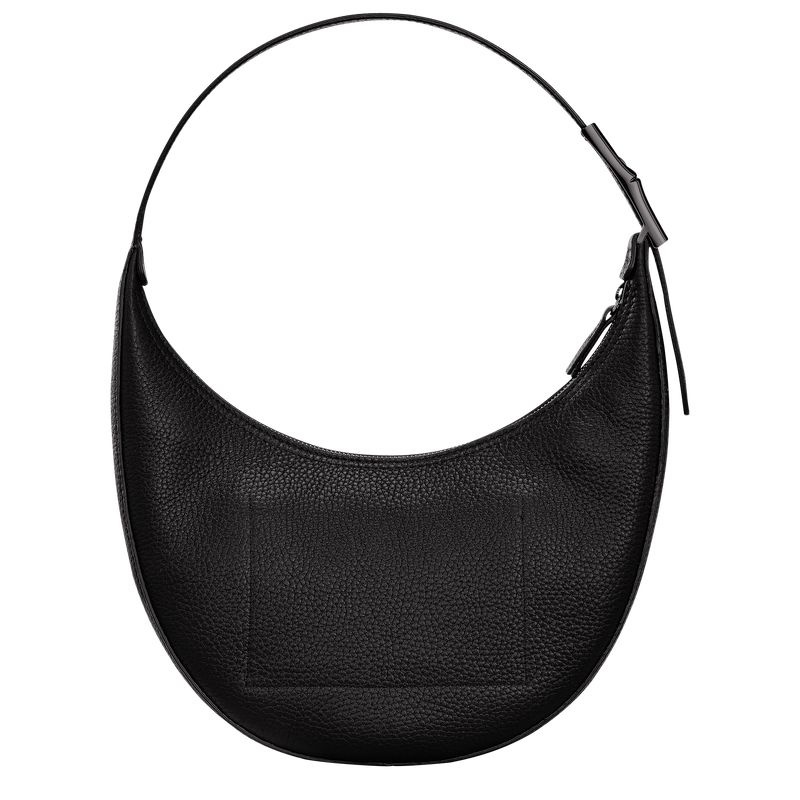 Black Women's Longchamp Roseau Essential M Hobo Bag | 1387-WCPLB