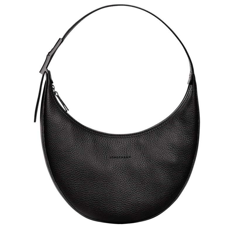 Black Women\'s Longchamp Roseau Essential M Hobo Bag | 1387-WCPLB