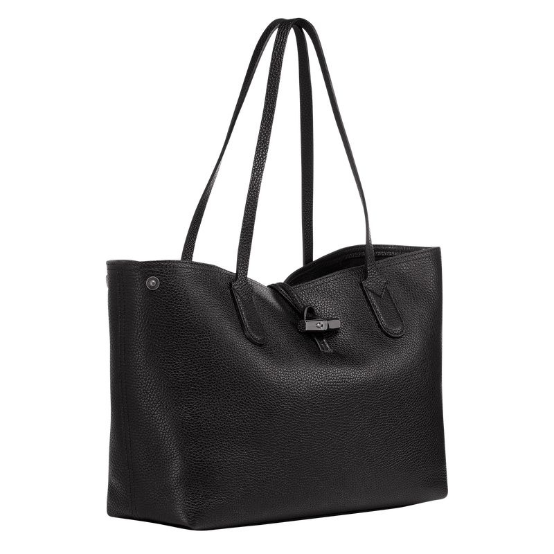 Black Women's Longchamp Roseau Essential L Tote Bags | 8230-YNLJW