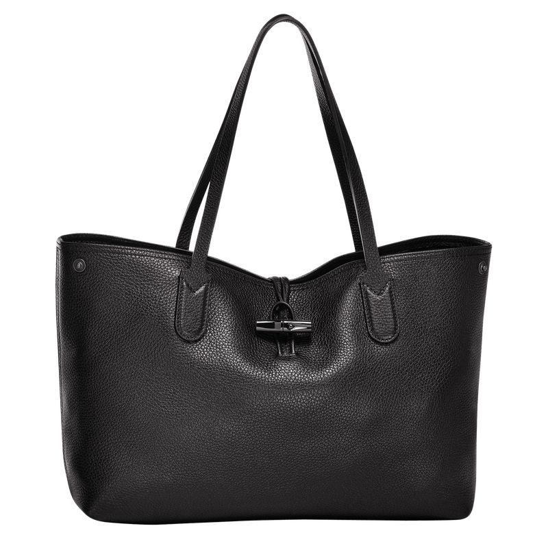 Black Women\'s Longchamp Roseau Essential L Tote Bags | 8230-YNLJW