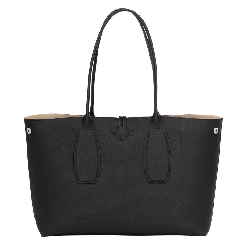 Black Women's Longchamp Roseau L Tote Bags | 0316-IXHAC