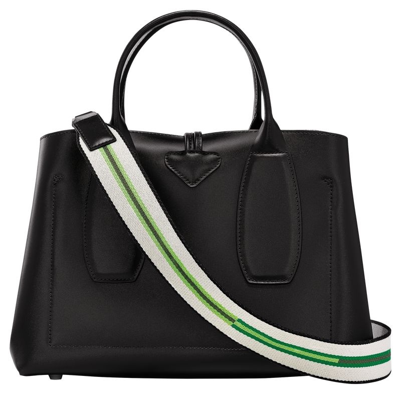 Black Women's Longchamp Roseau M Handbag | 3945-KCENZ