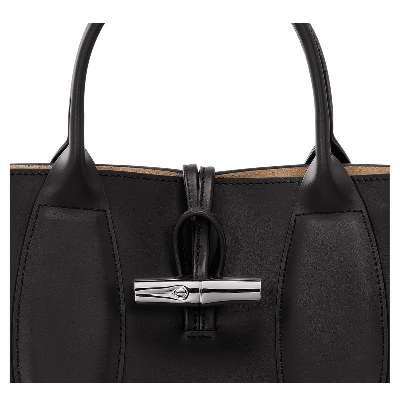 Black Women's Longchamp Roseau M Handbag | 3945-KCENZ