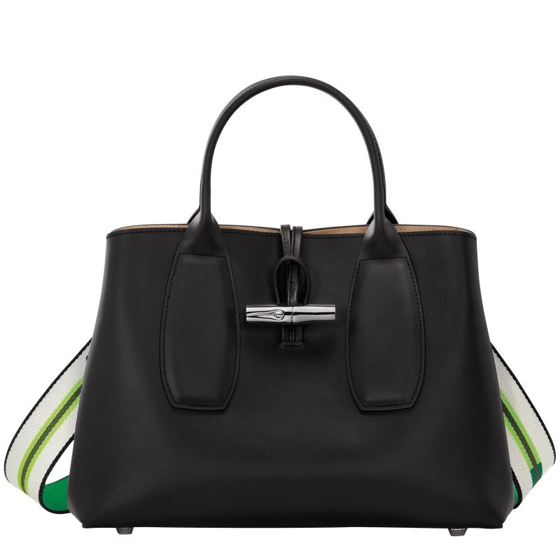 Black Women\'s Longchamp Roseau M Handbag | 3945-KCENZ