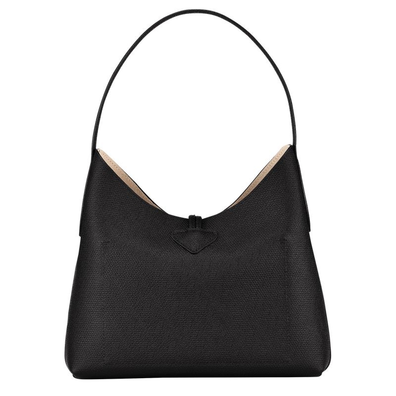 Black Women's Longchamp Roseau M Hobo Bag | 3285-GTYPF