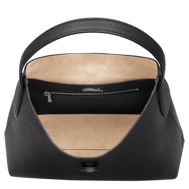 Black Women's Longchamp Roseau M Hobo Bag | 3285-GTYPF