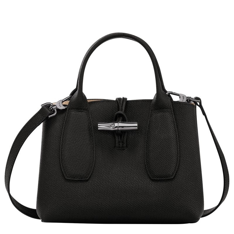 Black Women\'s Longchamp Roseau S Handbag | 9281-NOHQA