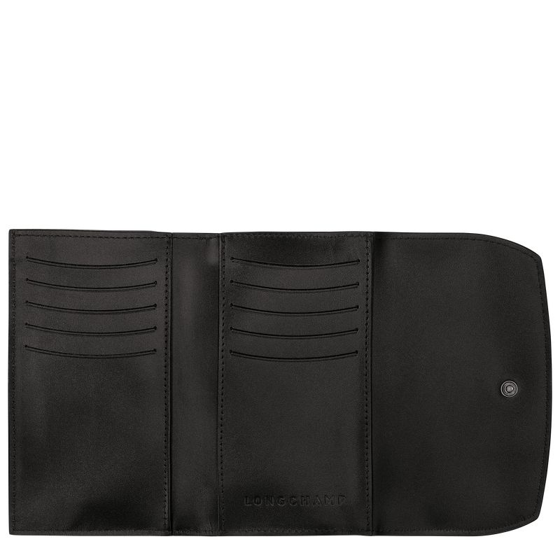 Black Women's Longchamp Roseau Wallet | 1493-GWDYP