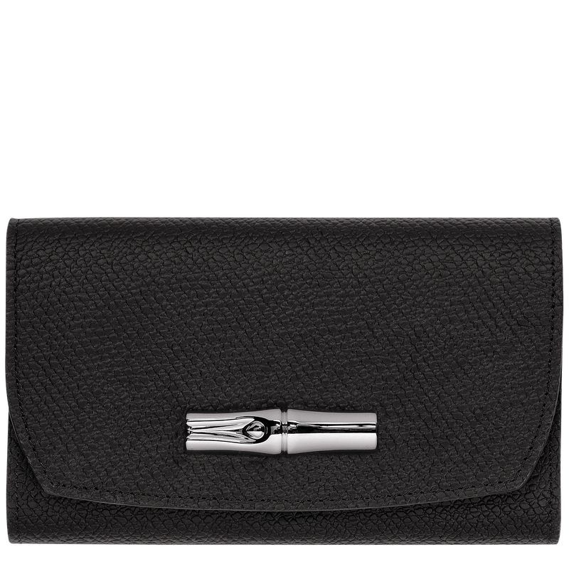 Black Women\'s Longchamp Roseau Wallet | 7082-XUGIK