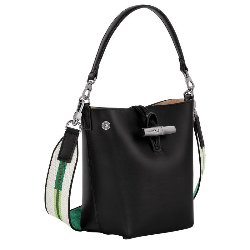 Black Women's Longchamp Roseau XS Bucket Bags | 3267-VFMDZ