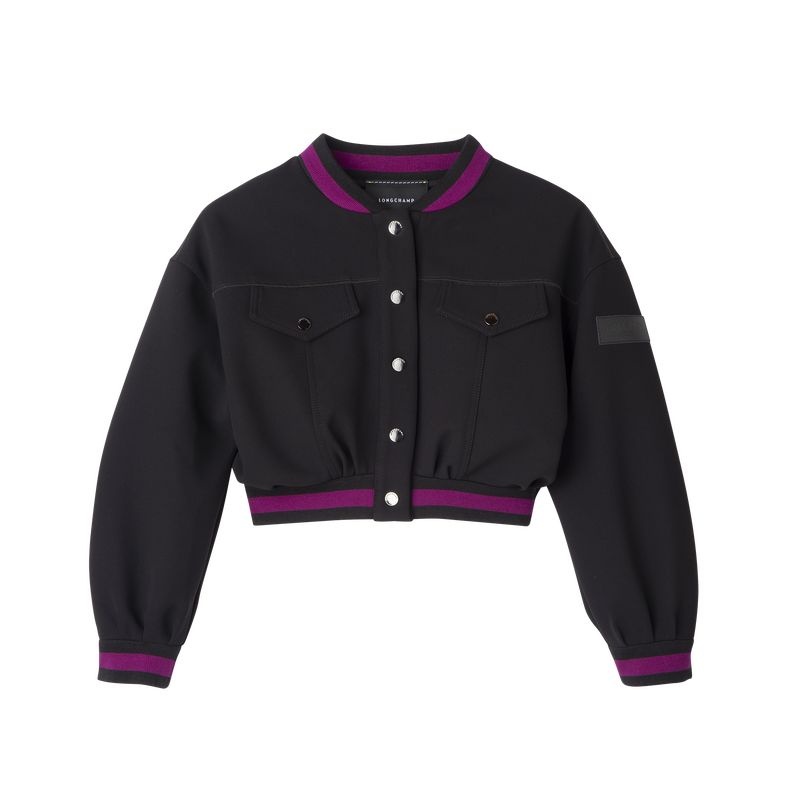 Black Women\'s Longchamp Short Jackets | 1678-GMSQD